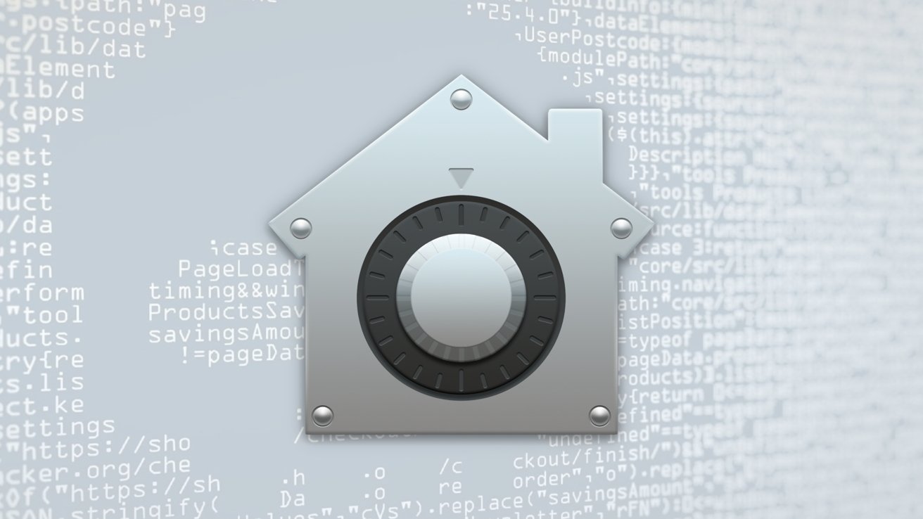 House-shaped lock icon against a background of computer code, symbolizing cybersecurity or data protection in home networks.