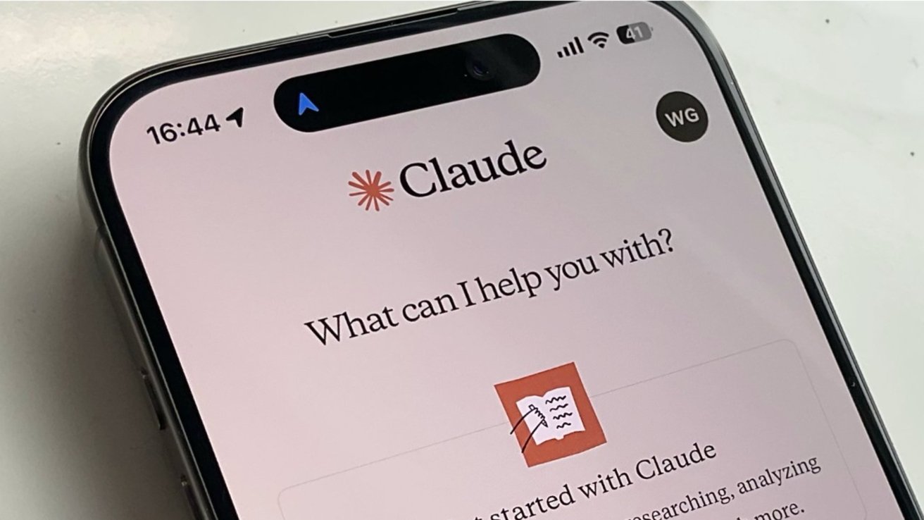 Smartphone screen showing the Claude AI app welcome page with the text 