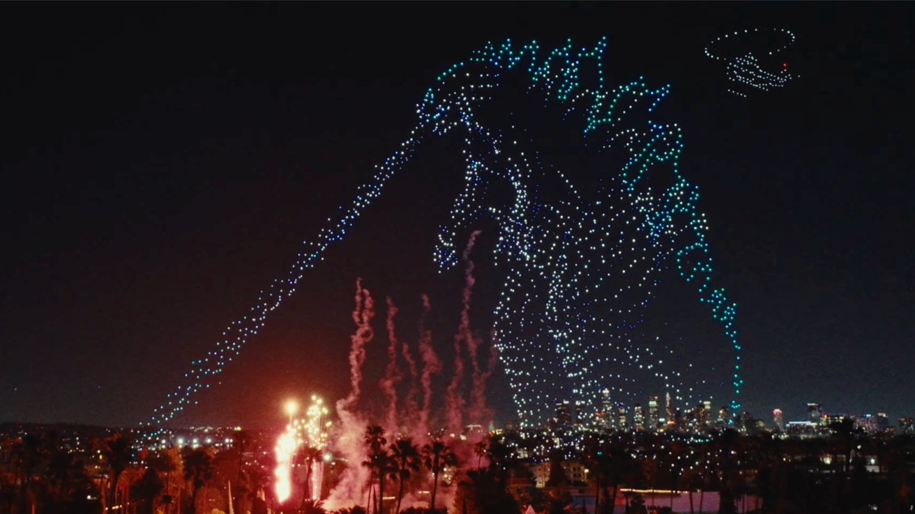 Шоу дронов «Монарх» размером с кайдзю на Apple TV установило новый мировой рекорд