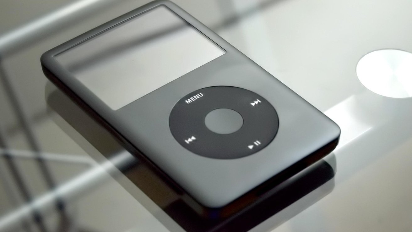 An iPod on a glass surface