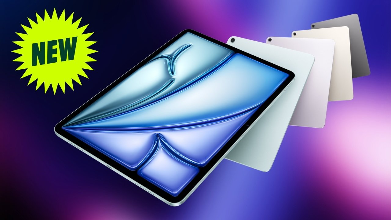 iPad Air M4 tablets with green new badge.