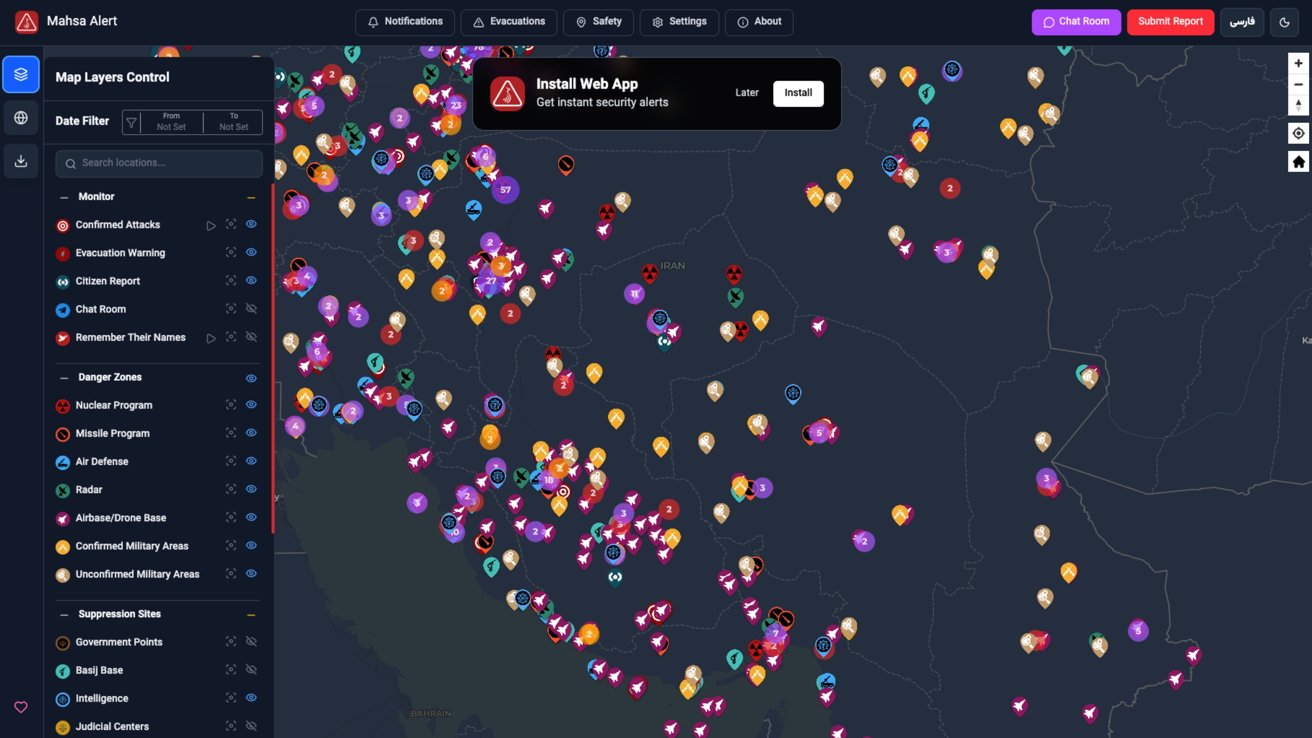 There's an app for that - Iranians monitor air strikes with crowdsourced data