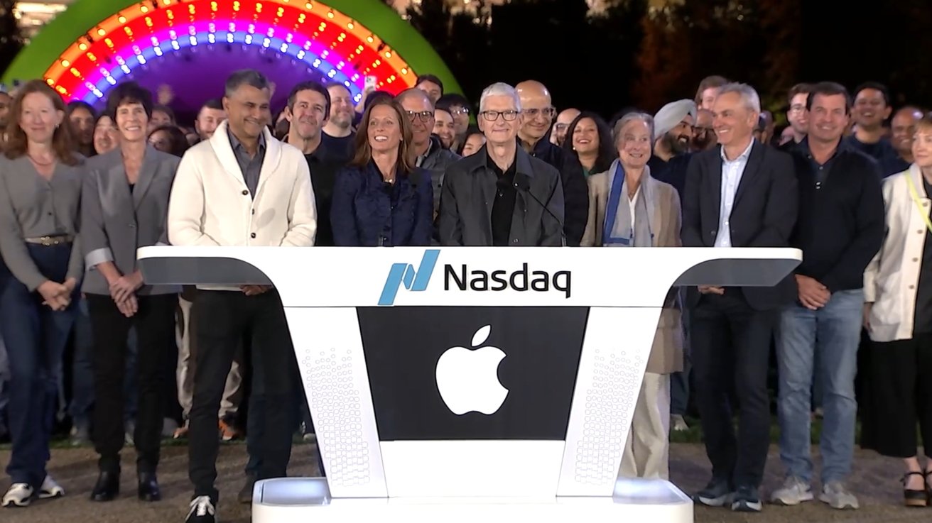 Apple CEO Tim Cook delivered speech & rung Nasdaq Opening Bell Tuesday